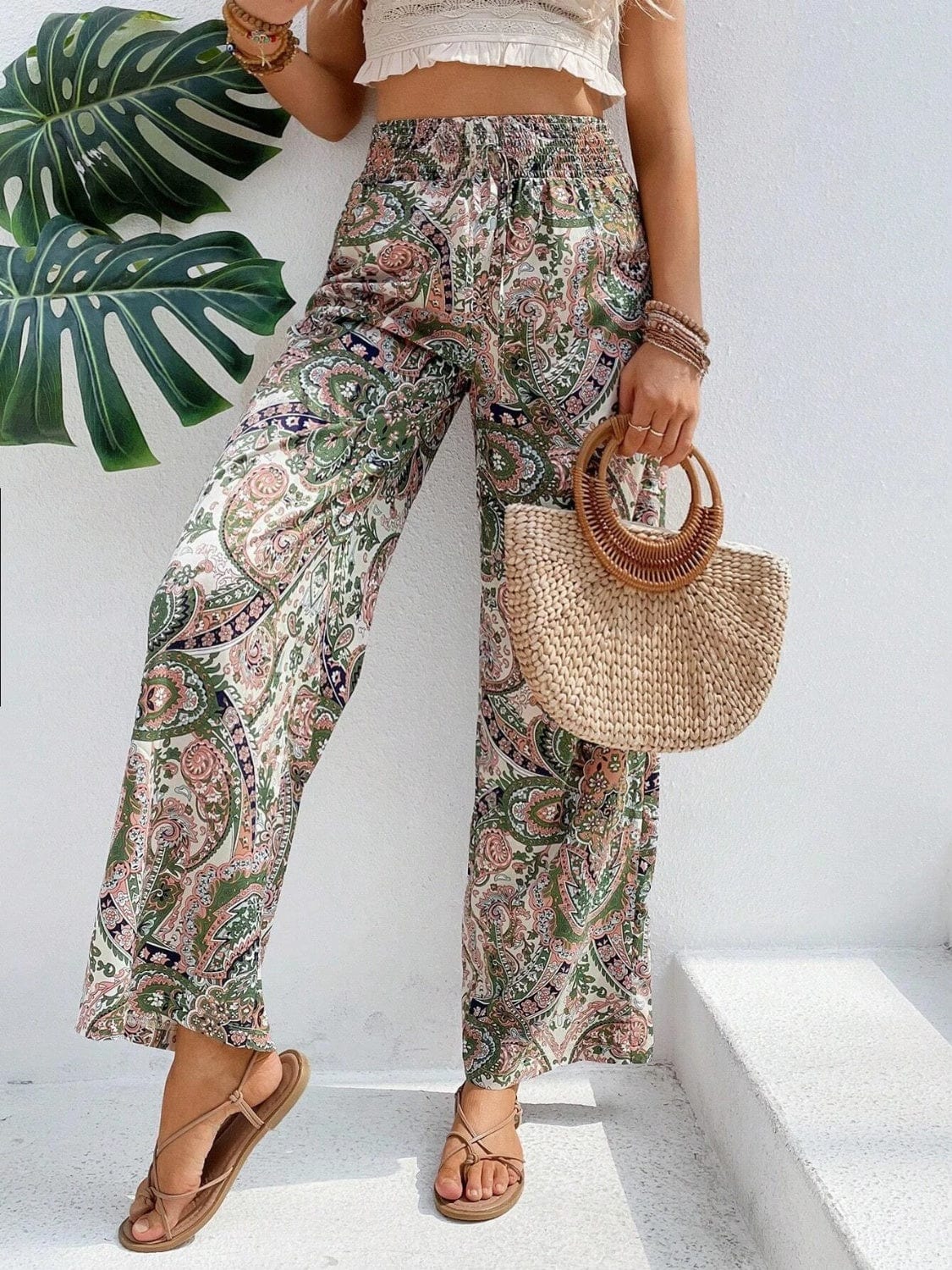 Trendsi Fall Printed Wide Leg Pants Printed Wide Leg Pants