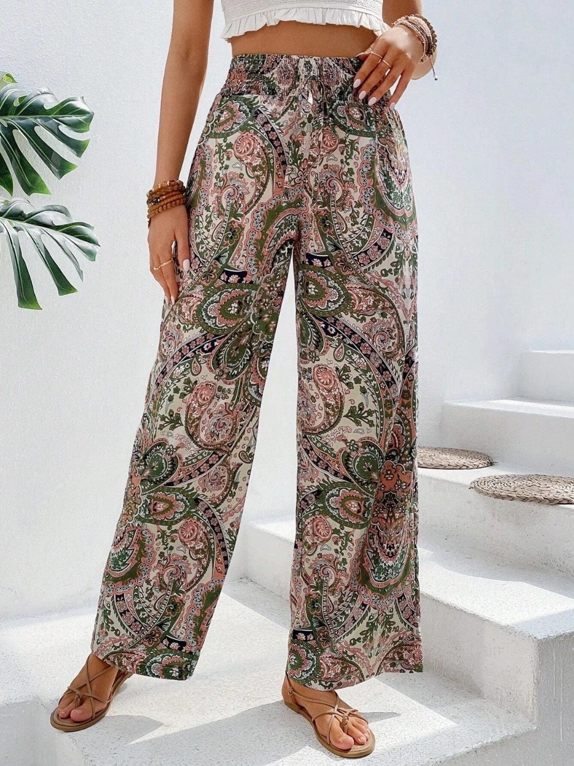 Trendsi Fall Printed Wide Leg Pants Printed Wide Leg Pants
