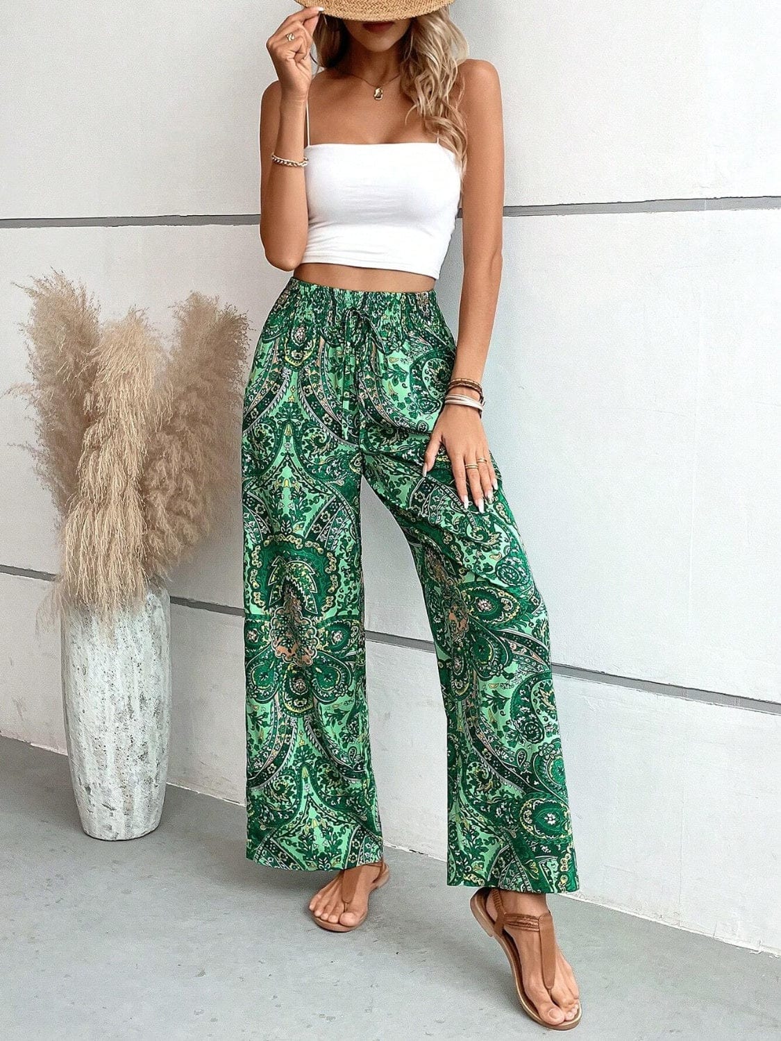 Trendsi Fall Printed Wide Leg Pants Printed Wide Leg Pants