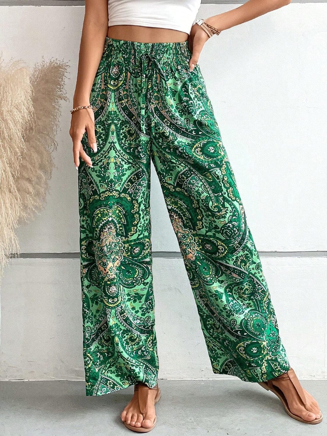 Trendsi Fall Printed Wide Leg Pants Printed Wide Leg Pants