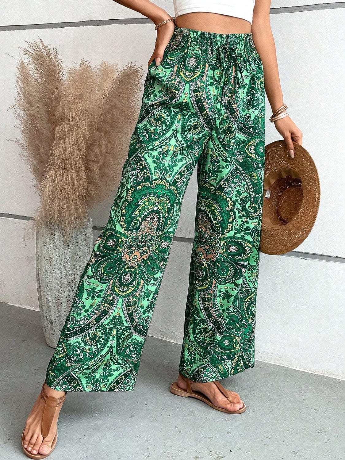 Trendsi Fall Printed Wide Leg Pants Printed Wide Leg Pants