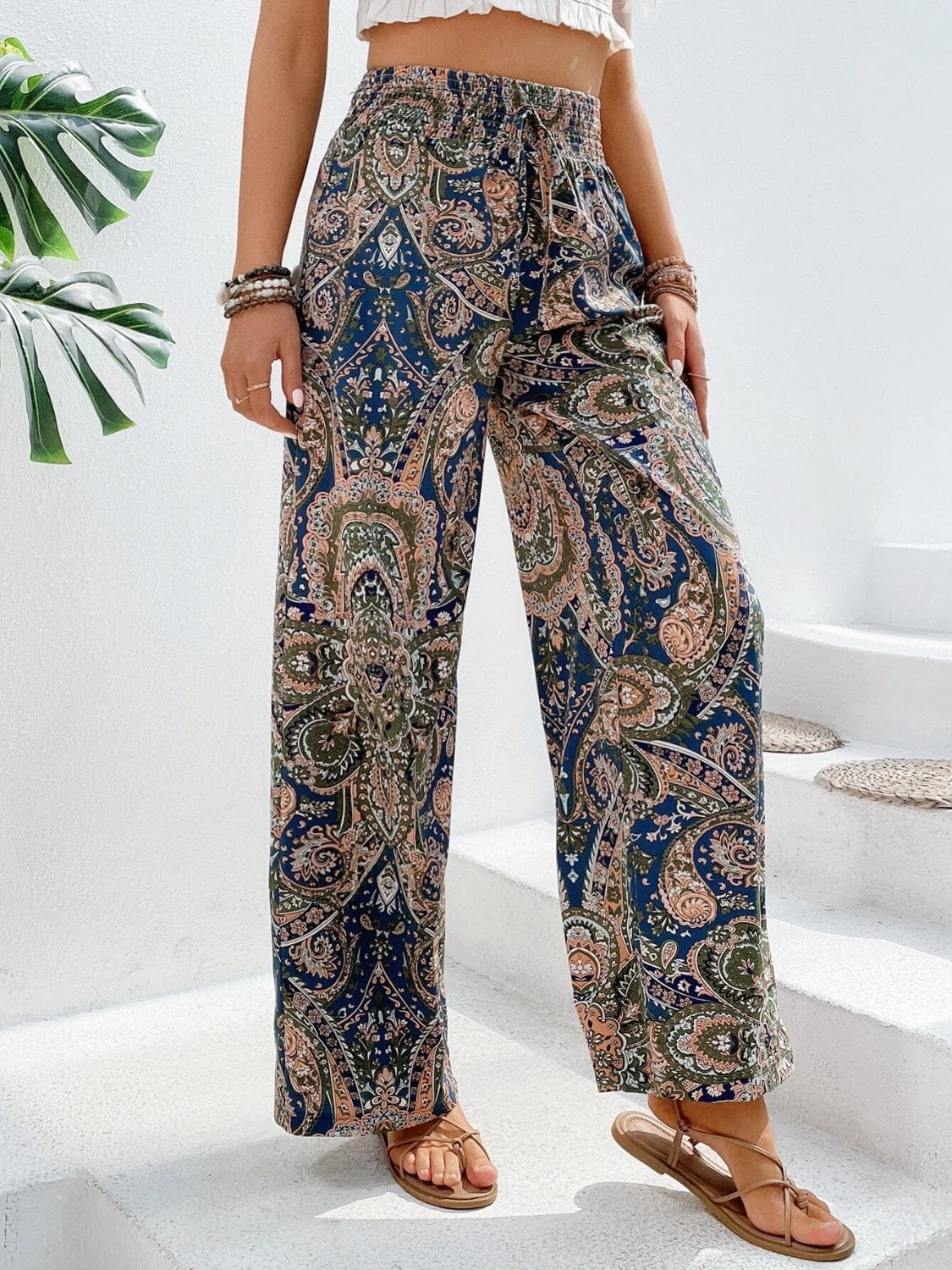 Trendsi Fall Printed Wide Leg Pants Printed Wide Leg Pants
