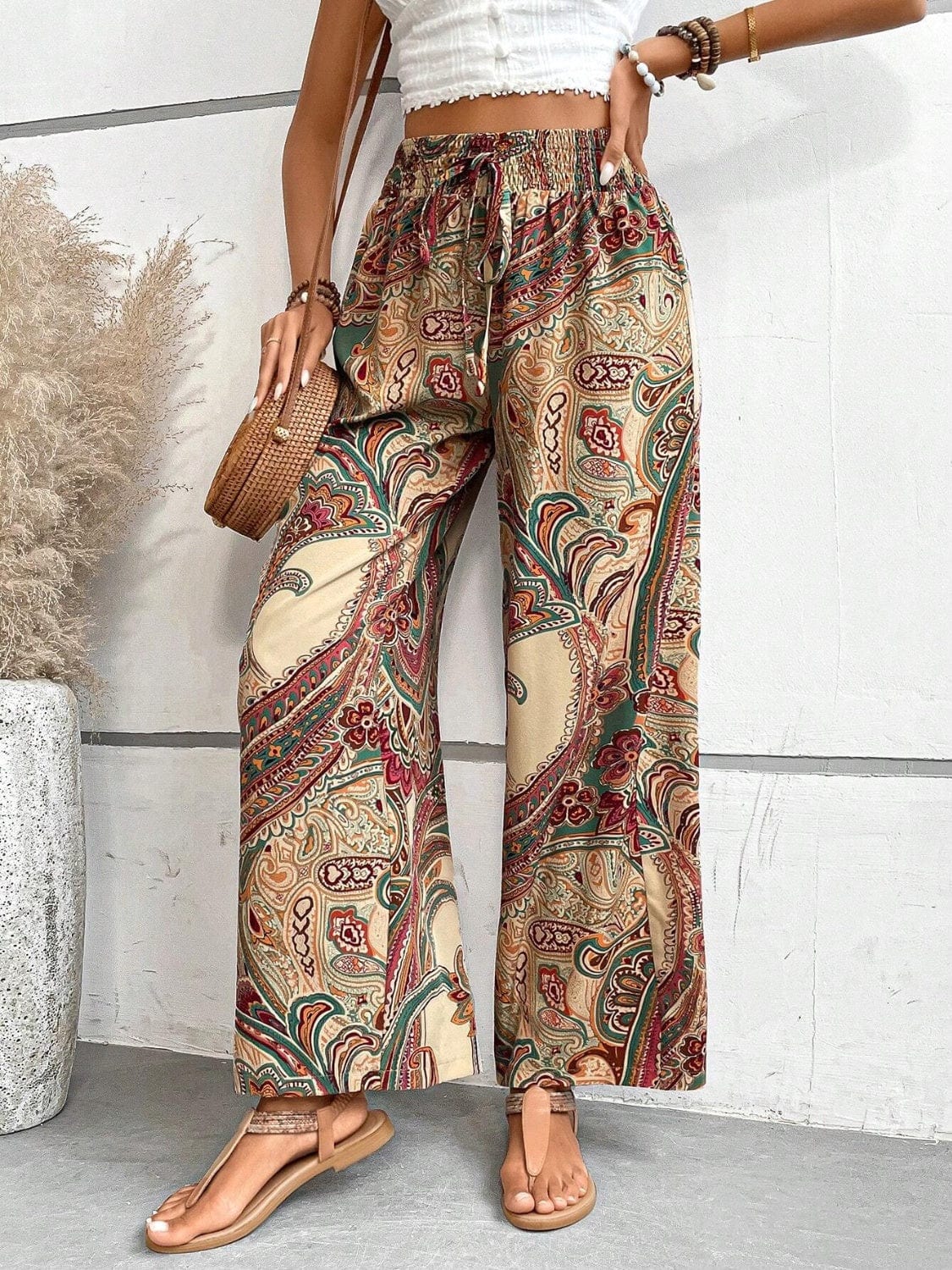 Trendsi Fall Printed Wide Leg Pants Printed Wide Leg Pants