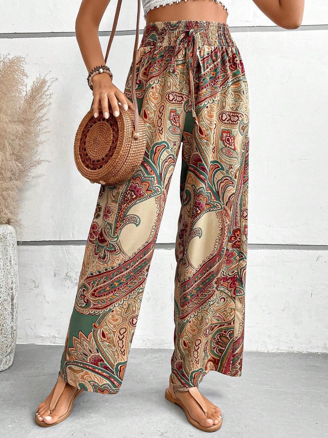 Trendsi Fall Printed Wide Leg Pants Printed Wide Leg Pants