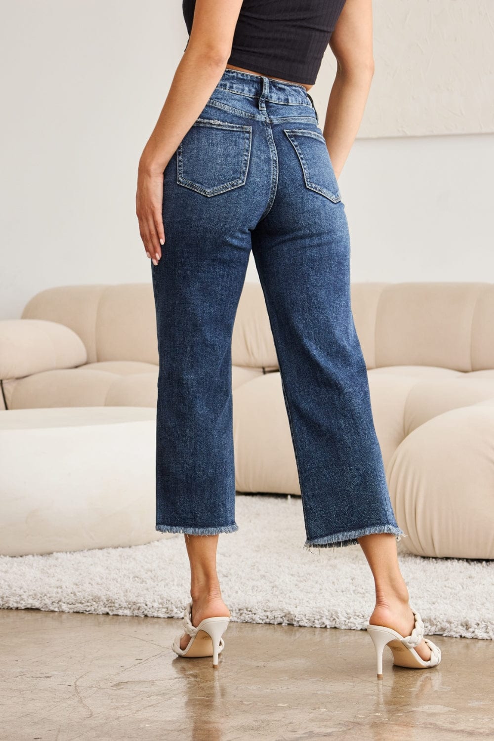 Trendsi Fall RFM Full Size Tummy Control High Waist Raw Hem Jeans RFM Full Size Tummy Control High Waist Raw Hem Jeans