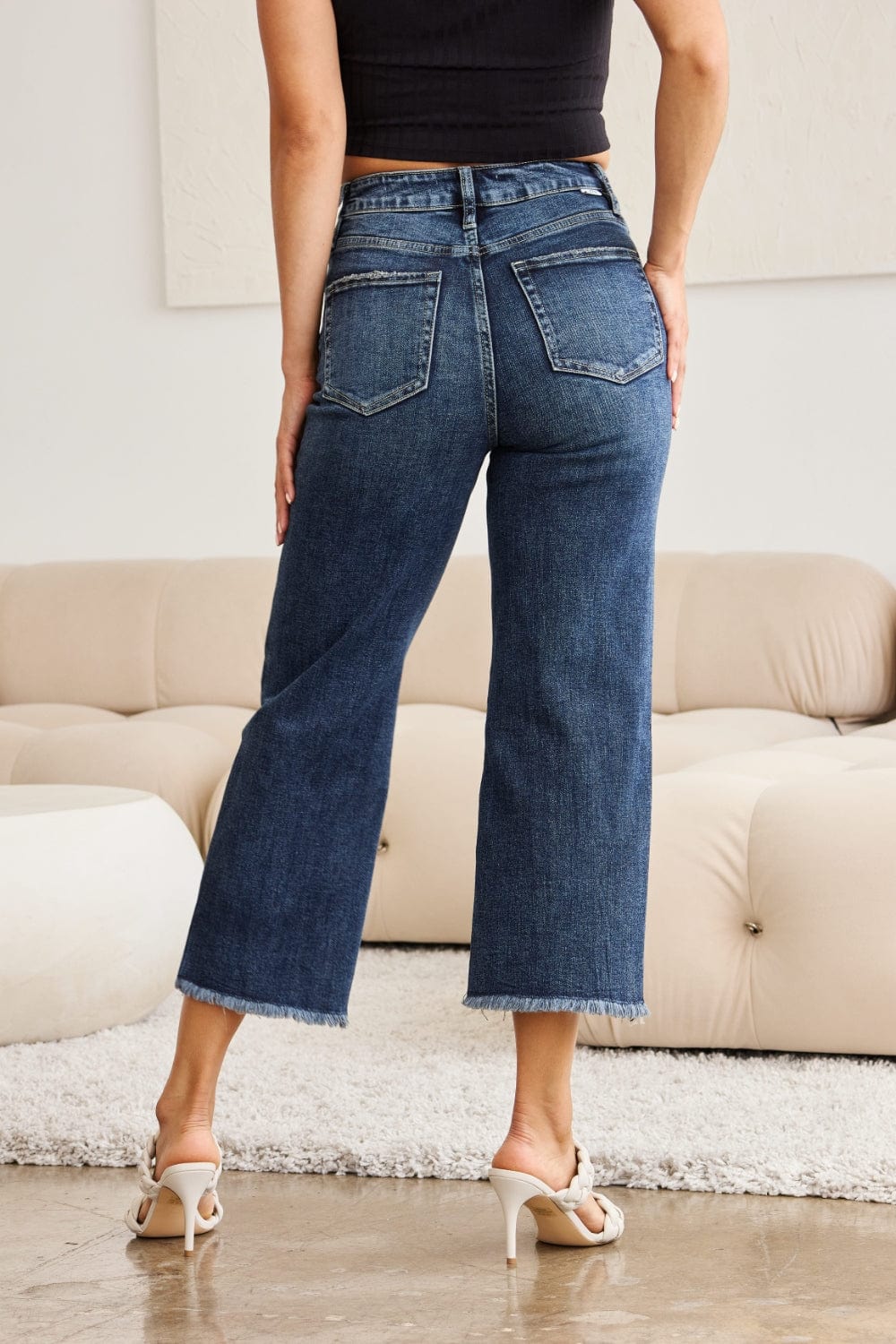Trendsi Fall RFM Full Size Tummy Control High Waist Raw Hem Jeans RFM Full Size Tummy Control High Waist Raw Hem Jeans