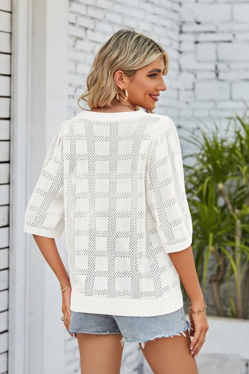 Trendsi Fall Ribbed Trim Round Neck Knit Top Ribbed Trim Round Neck Knit Top