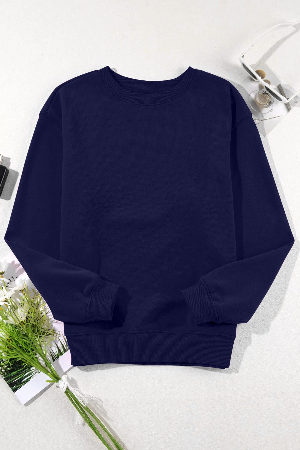 Trendsi Fall Round Neck Long Sleeve Sweatshirt Round Neck Long Sleeve Sweatshirt