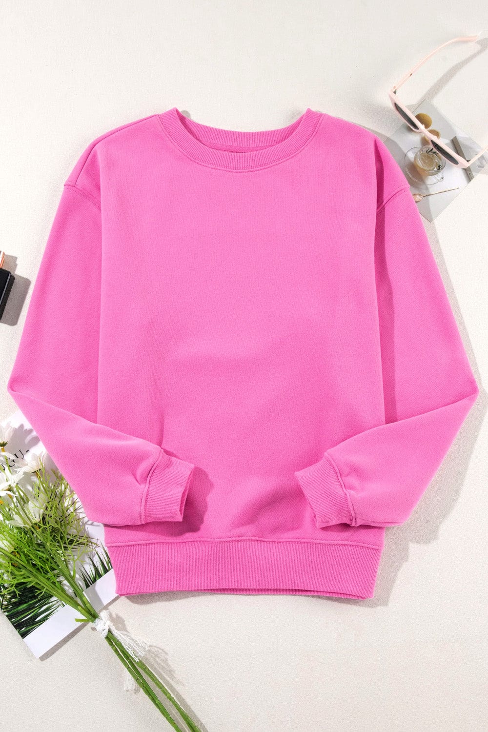Trendsi Fall Round Neck Long Sleeve Sweatshirt Round Neck Long Sleeve Sweatshirt