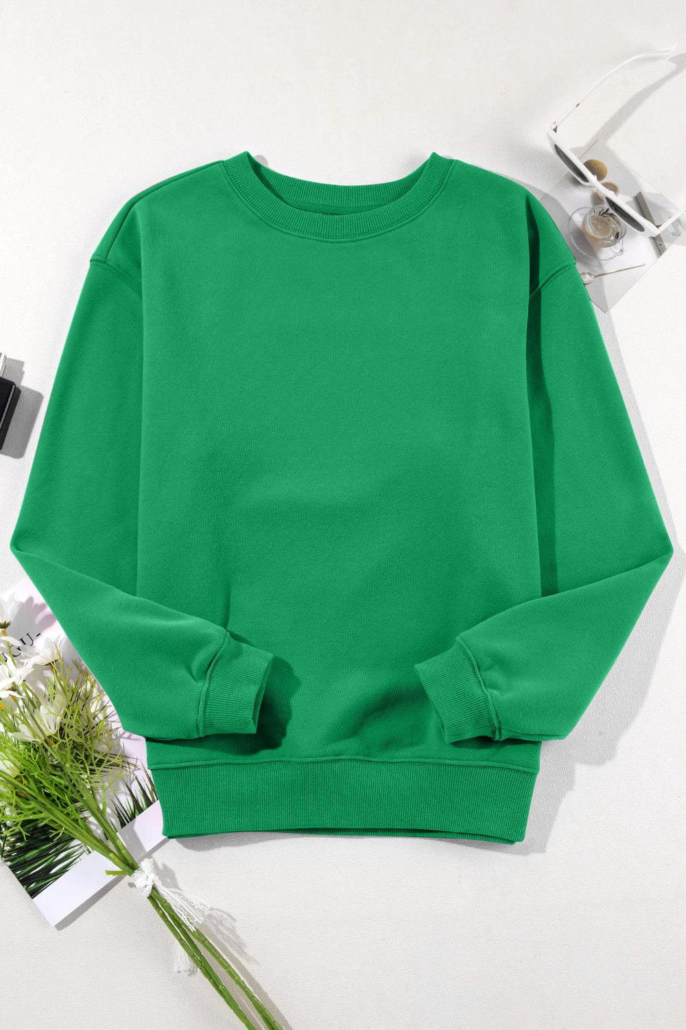 Trendsi Fall Round Neck Long Sleeve Sweatshirt Round Neck Long Sleeve Sweatshirt