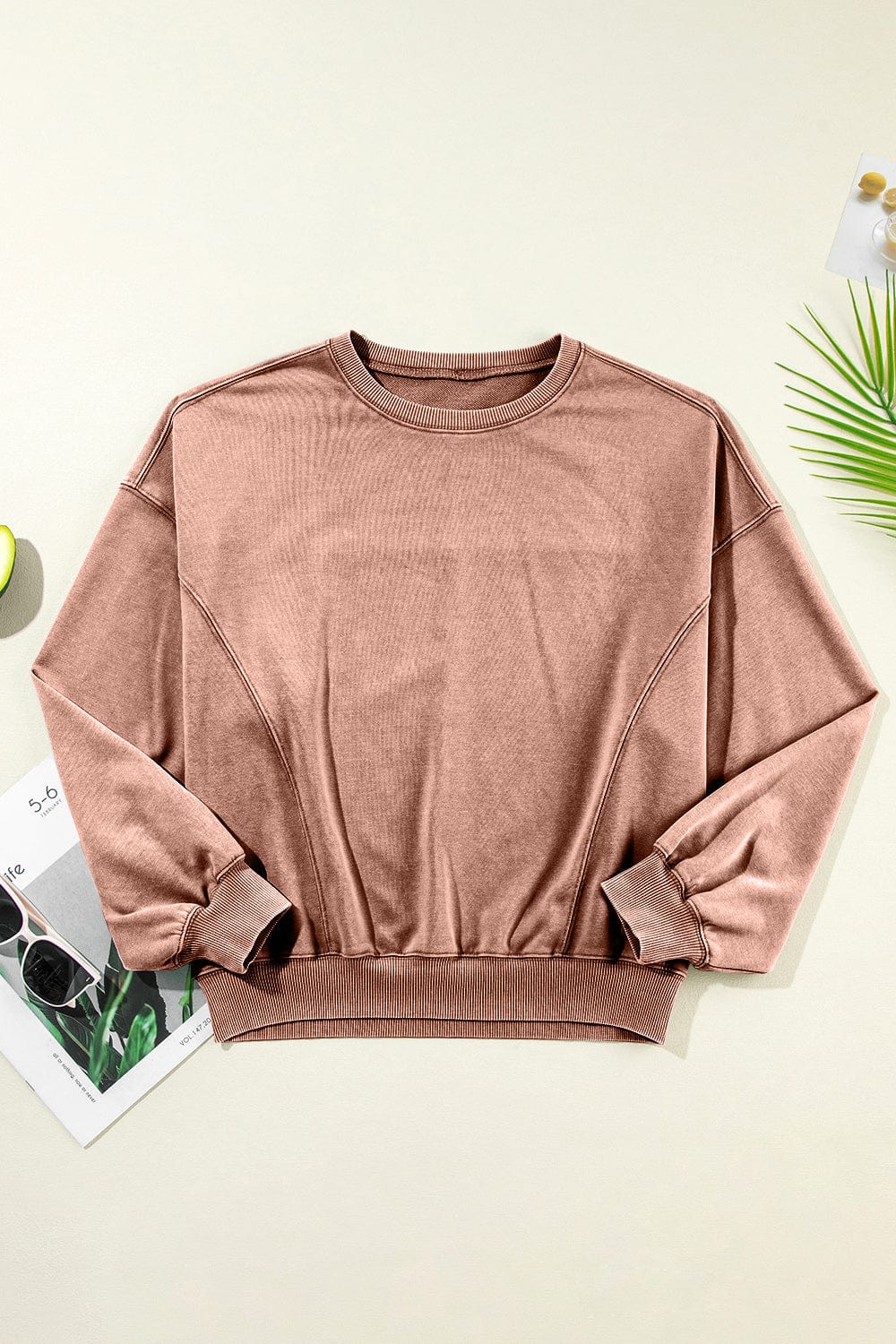 Trendsi Fall Round Neck Long Sleeve Sweatshirt Round Neck Long Sleeve Sweatshirt