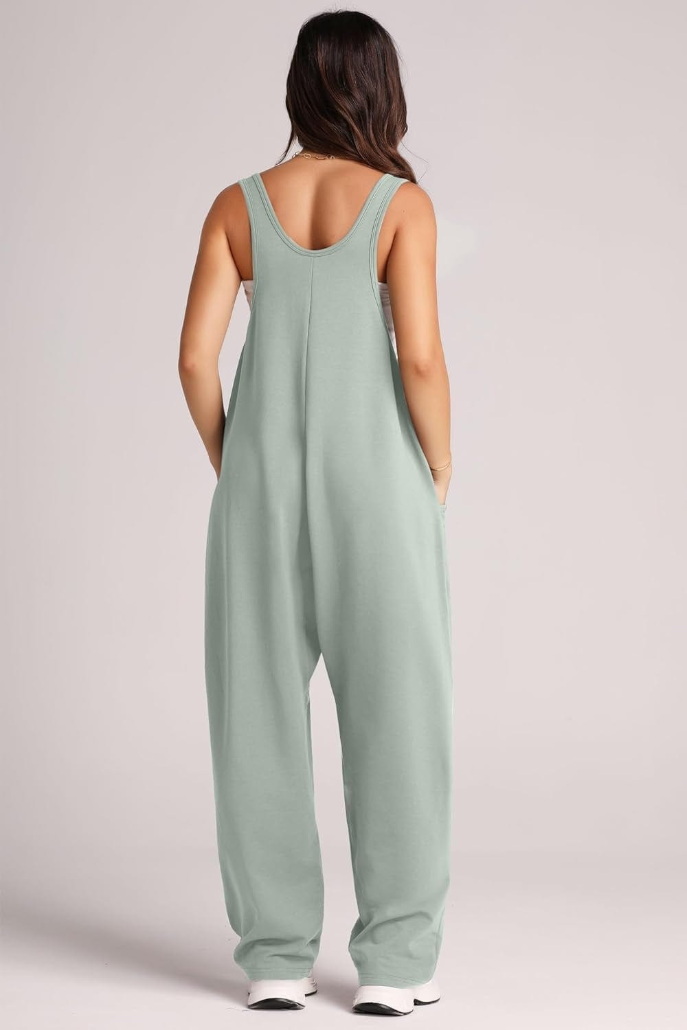 Trendsi Fall Sage / S Wide Strap Jumpsuit with Pockets Wide Strap Jumpsuit with Pockets