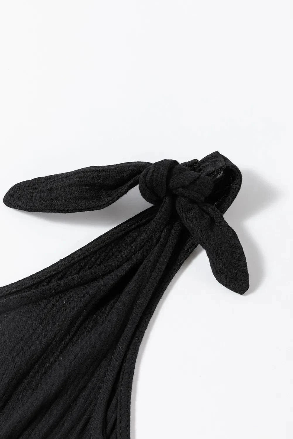 Trendsi Fall Scoop Neck Tie Shoulder Romper Scoop Neck Tie Shoulder Romper