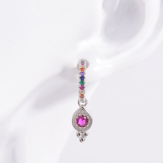 Trendsi Fall Silver / One Size 925 Sterling Silver Inlaid Zircon Earrings 925 Sterling Silver Inlaid Zircon Earrings