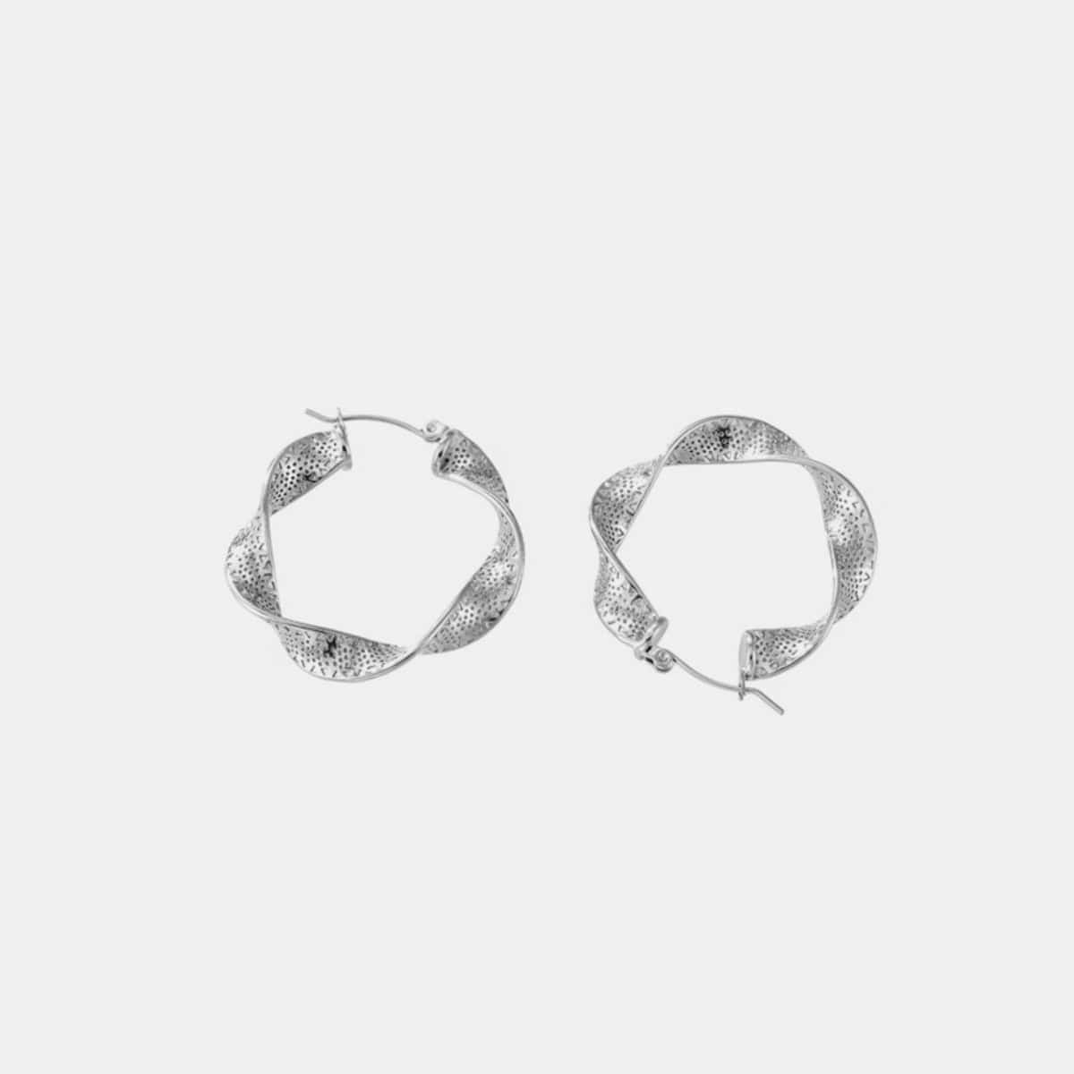 Trendsi Fall Silver / One Size Titanium Steel Twisted Earrings Titanium Steel Twisted Earrings
