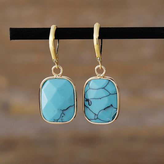 Trendsi Fall Sky Blue / One Size Copper Natural Stone Dangle Earrings Copper Natural Stone Dangle Earrings