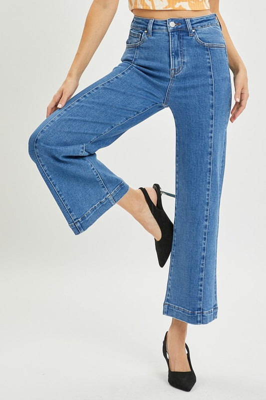 Trendsi Fall Solid Medium / 0(24) RISEN Full Size High Rise Wide Leg Jeans RISEN Full Size High Rise Wide Leg Jeans