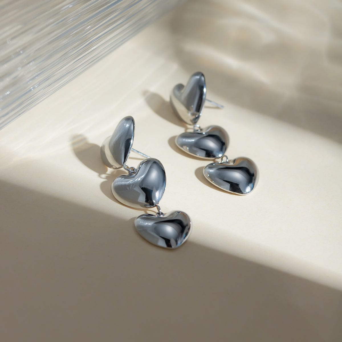 Trendsi Fall Stainless Steel Heart Earrings Stainless Steel Heart Earrings