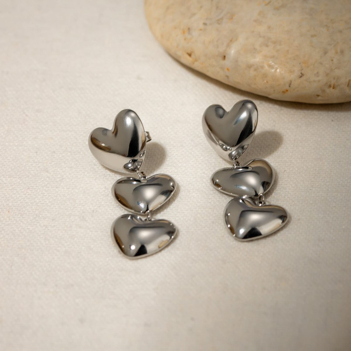 Trendsi Fall Stainless Steel Heart Earrings Stainless Steel Heart Earrings