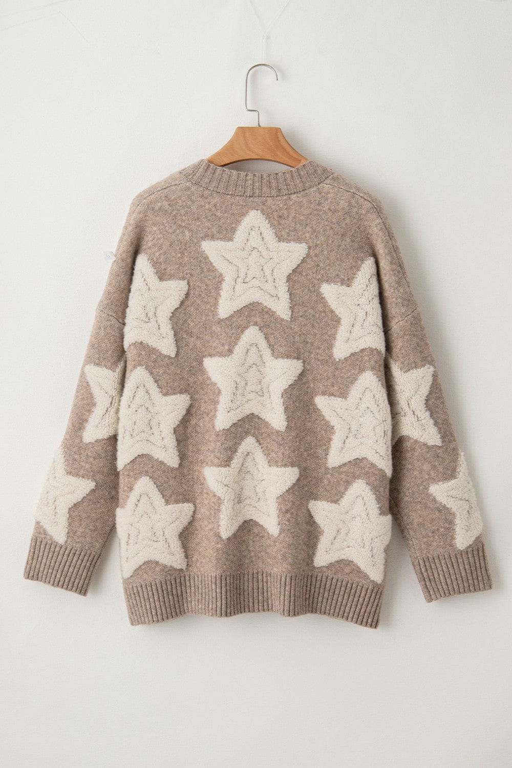 Trendsi Fall Star Button Up Long Sleeve Cardigan Star Button Up Long Sleeve Cardigan