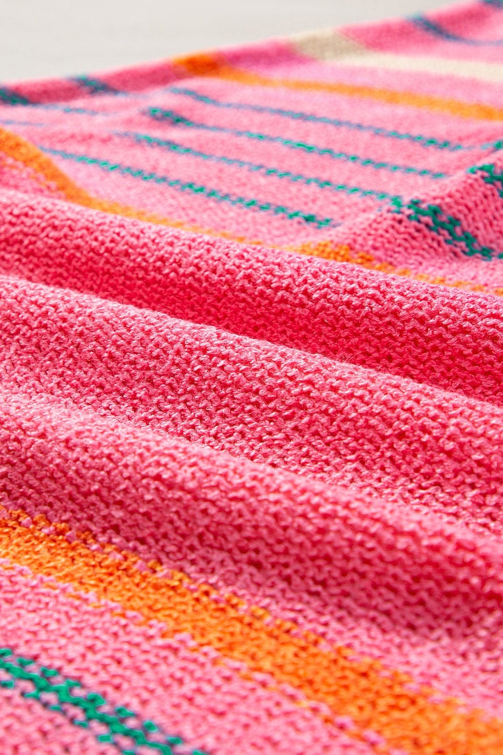 Trendsi Fall Striped Boat Neck Three-Quarter Sleeve Knit Top Striped Boat Neck Three-Quarter Sleeve Knit Top