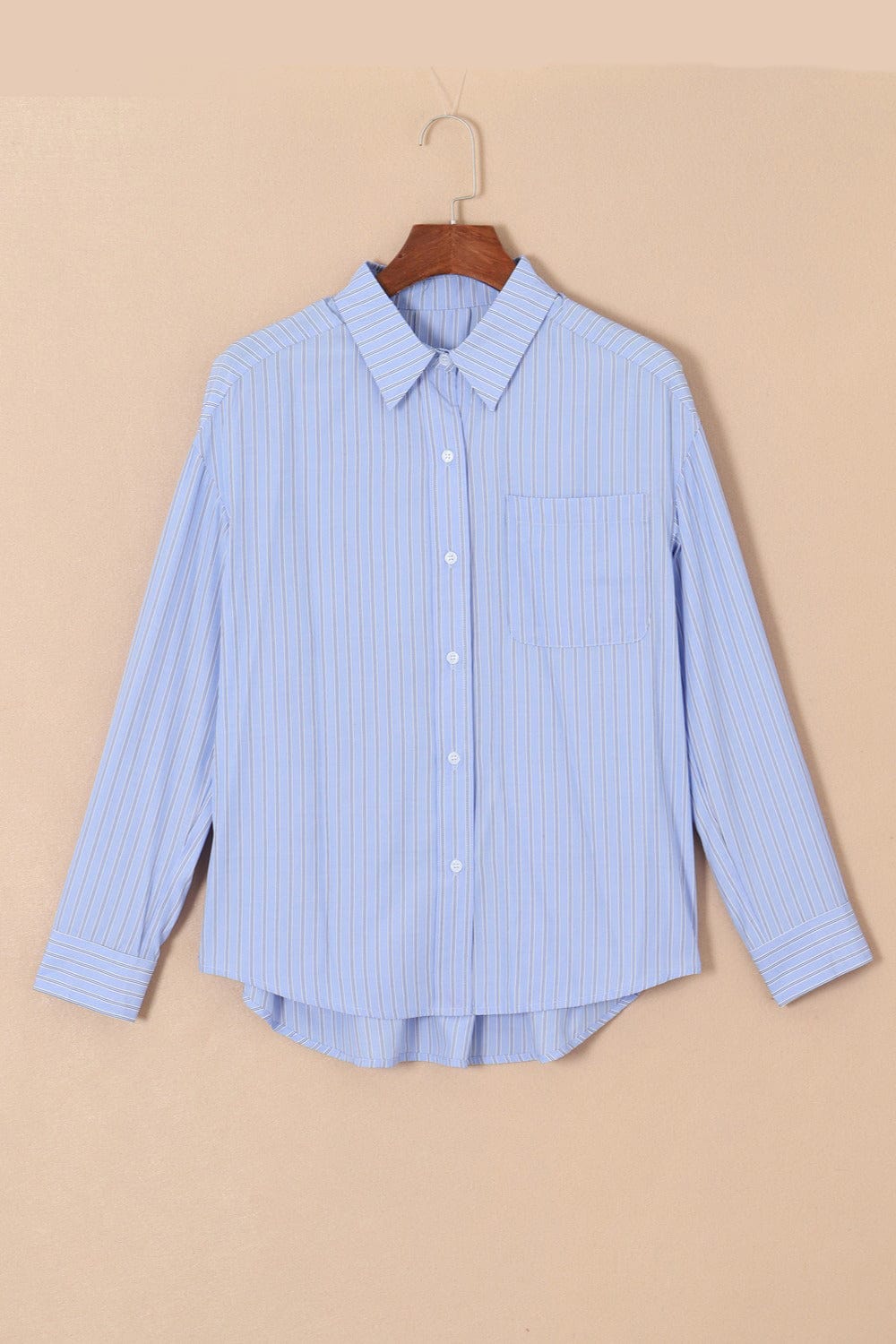 Trendsi Fall Striped Button Up Long Sleeve Shirt Striped Button Up Long Sleeve Shirt