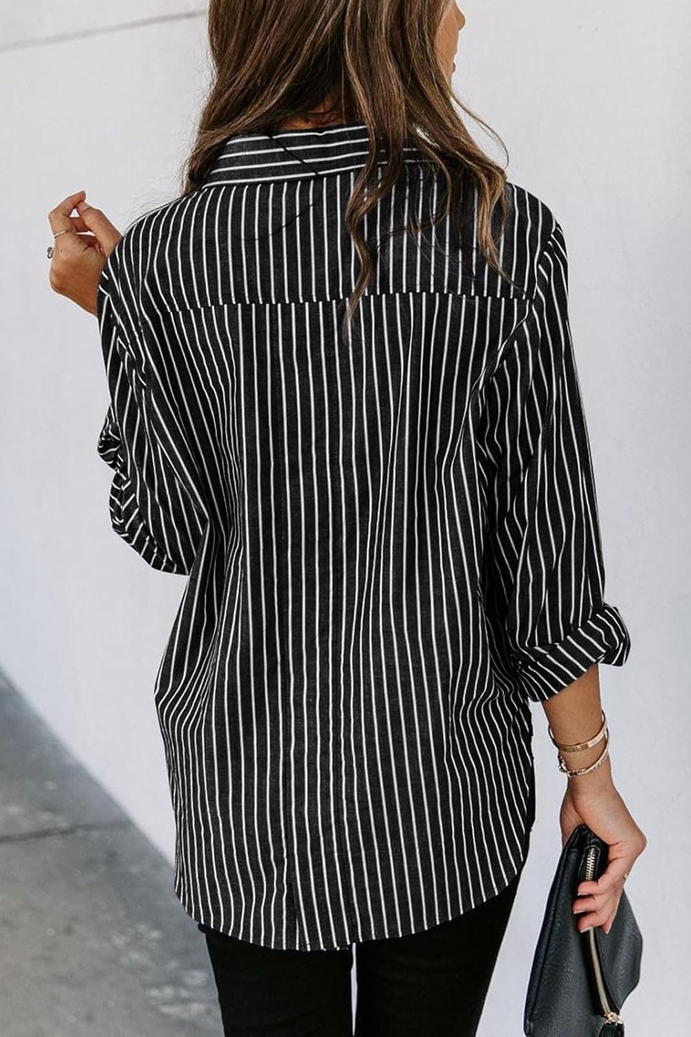 Trendsi Fall Striped Button Up Long Sleeve Shirt Striped Button Up Long Sleeve Shirt