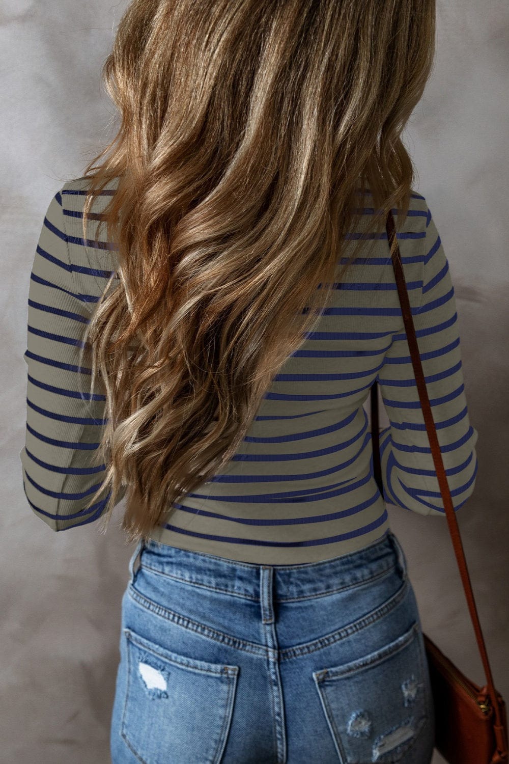 Trendsi Fall Striped V-Neck Long Sleeve Top Striped V-Neck Long Sleeve Top