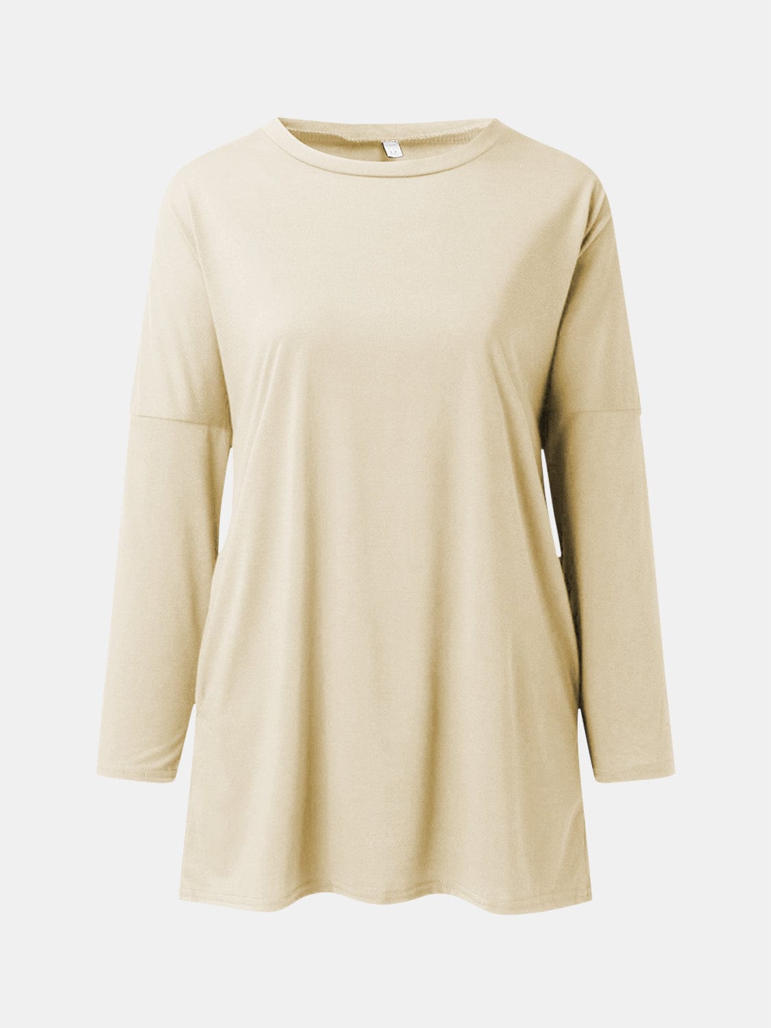 Trendsi Fall Tan / S Full Size Round Neck Long Sleeve T-Shirt Full Size Round Neck Long Sleeve T-Shirt