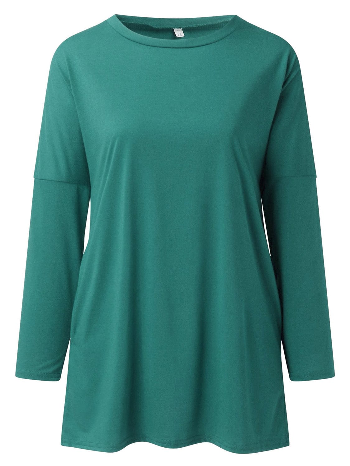 Trendsi Fall Teal / S Full Size Round Neck Long Sleeve T-Shirt Full Size Round Neck Long Sleeve T-Shirt