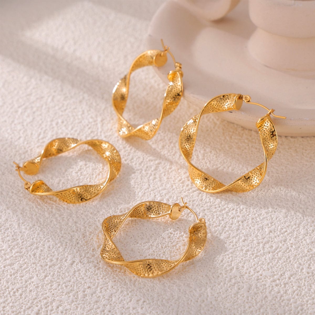 Trendsi Fall Titanium Steel Twisted Earrings Titanium Steel Twisted Earrings