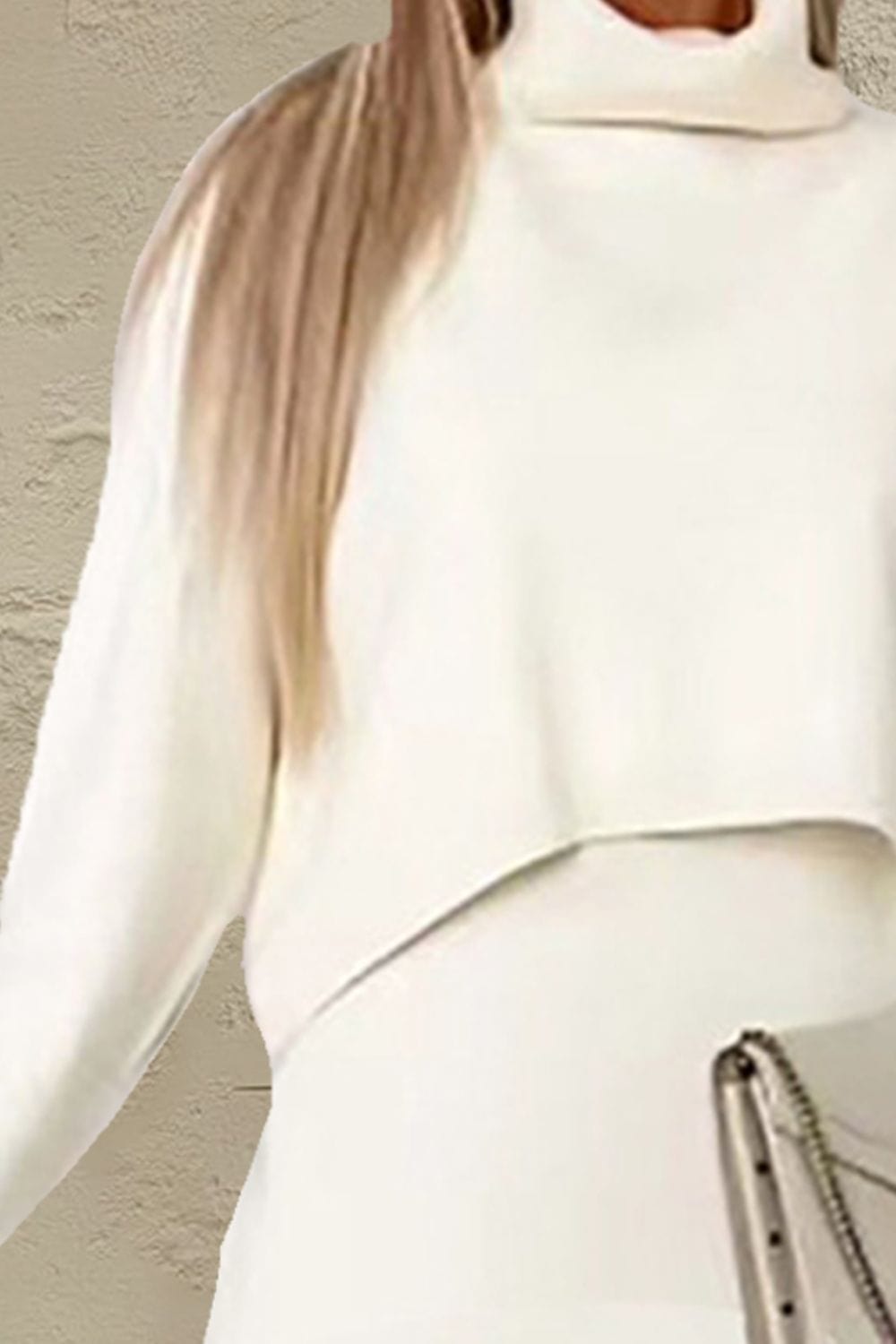 Trendsi Fall Turtleneck Dropped Shoulder Sweater and Midi Dress Sweater Set Turtleneck Dropped Shoulder Sweater and Midi Dress Sweater Set