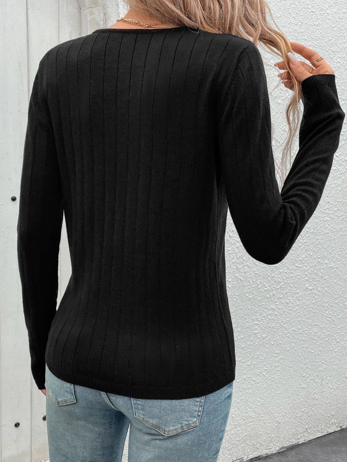 Trendsi Fall V-Neck Long Sleeve Knit Top V-Neck Long Sleeve Knit Top