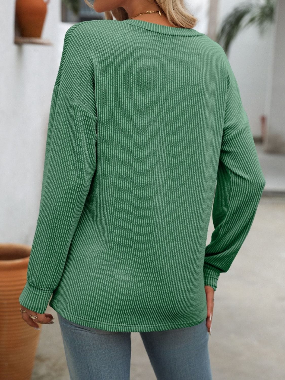 Trendsi Fall V-Neck Long Sleeve T-Shirt V-Neck Long Sleeve T-Shirt