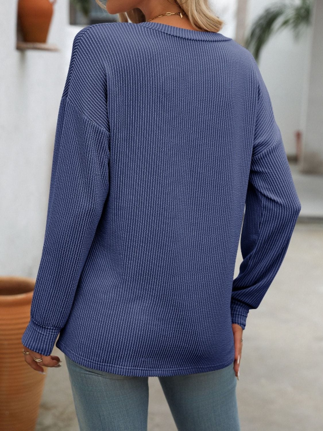 Trendsi Fall V-Neck Long Sleeve T-Shirt V-Neck Long Sleeve T-Shirt