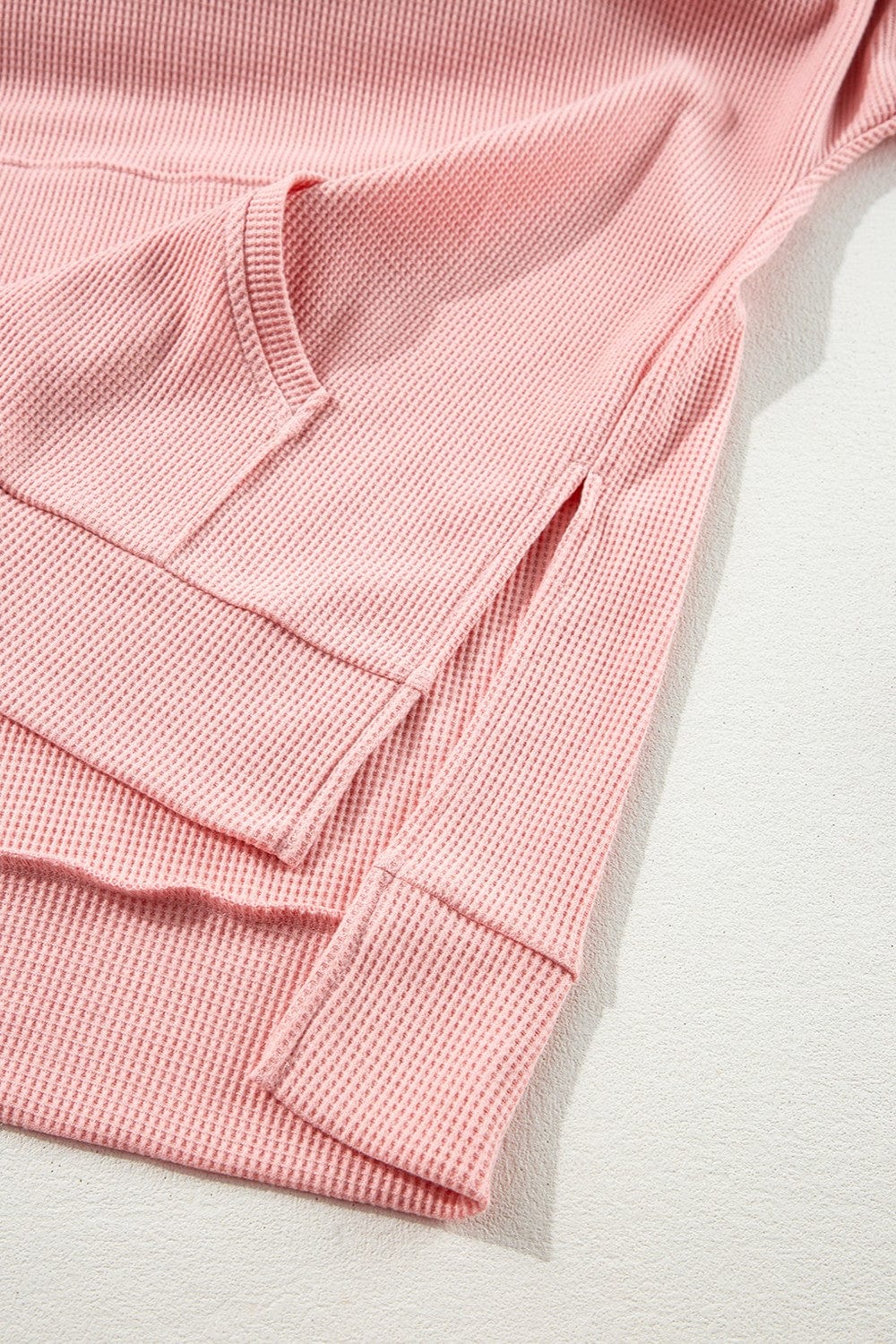 Trendsi Fall Waffle-Knit Long Sleeve Hoodie Waffle-Knit Long Sleeve Hoodie