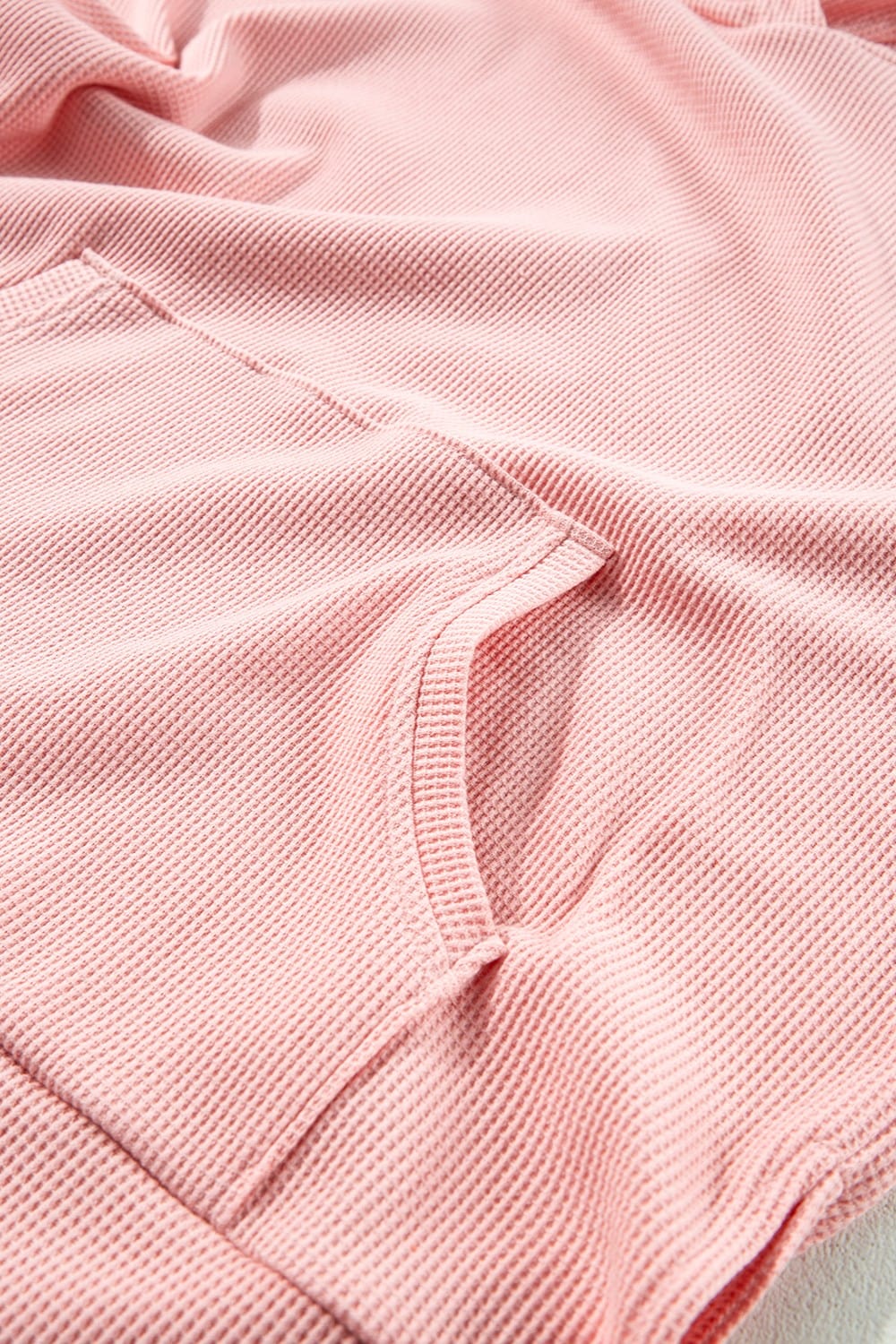 Trendsi Fall Waffle-Knit Long Sleeve Hoodie Waffle-Knit Long Sleeve Hoodie