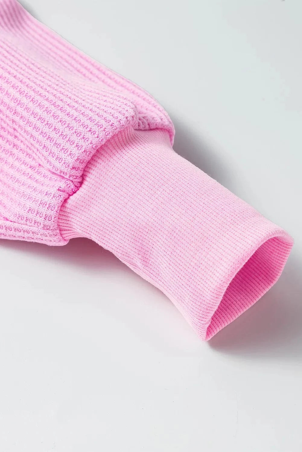 Trendsi Fall Waffle-Knit V-Neck Long Sleeve Blouse Waffle-Knit V-Neck Long Sleeve Blouse