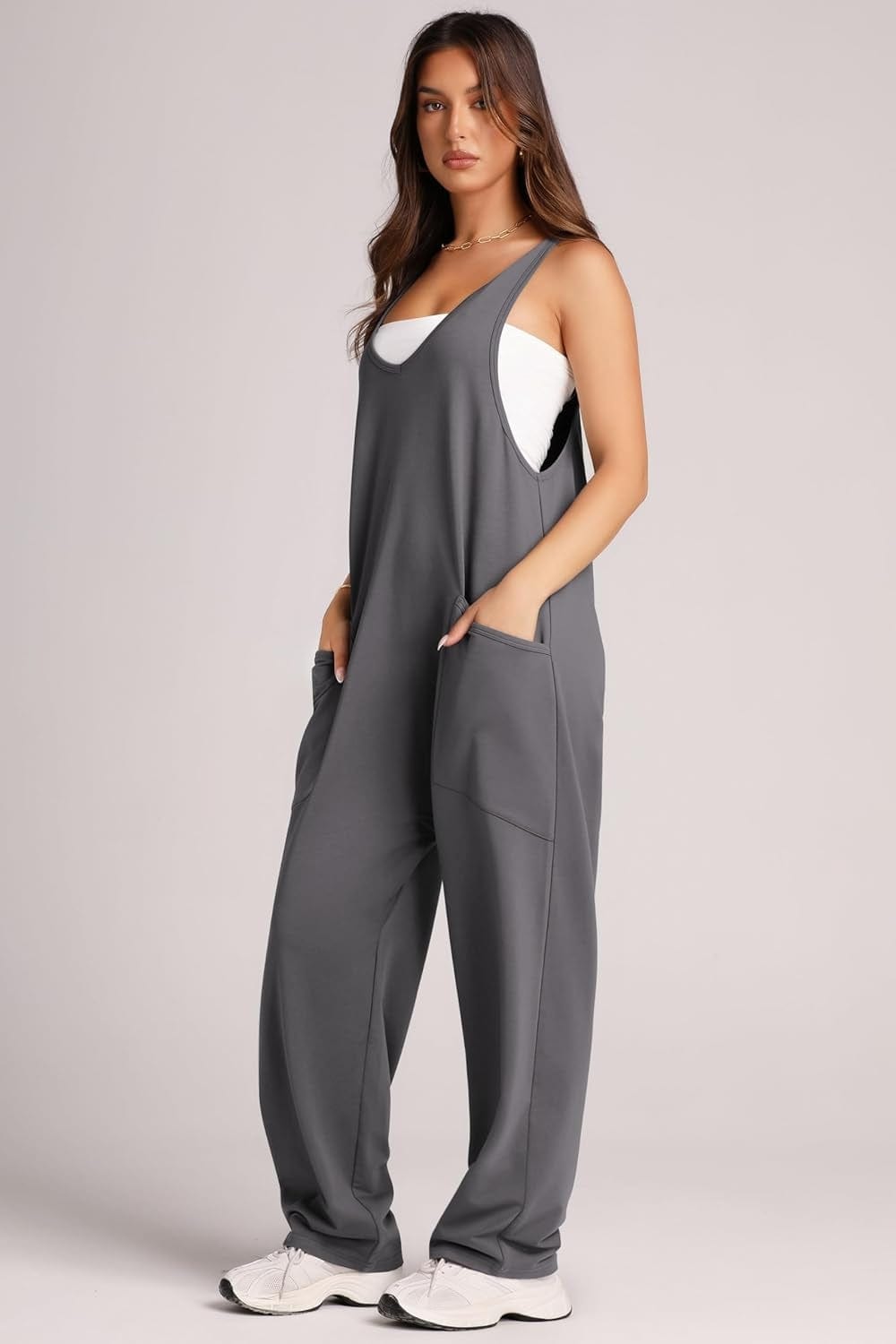 Trendsi Fall Wide Strap Jumpsuit with Pockets Wide Strap Jumpsuit with Pockets
