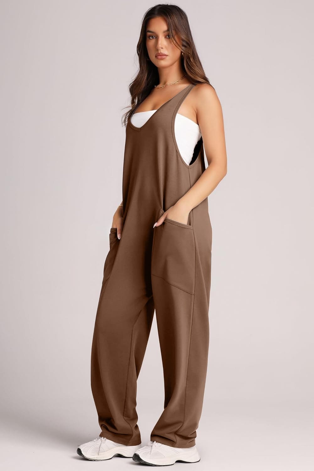 Trendsi Fall Wide Strap Jumpsuit with Pockets Wide Strap Jumpsuit with Pockets