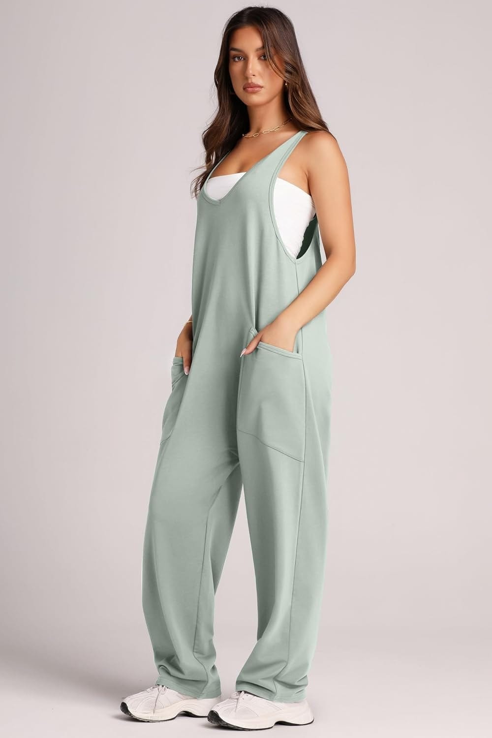 Trendsi Fall Wide Strap Jumpsuit with Pockets Wide Strap Jumpsuit with Pockets