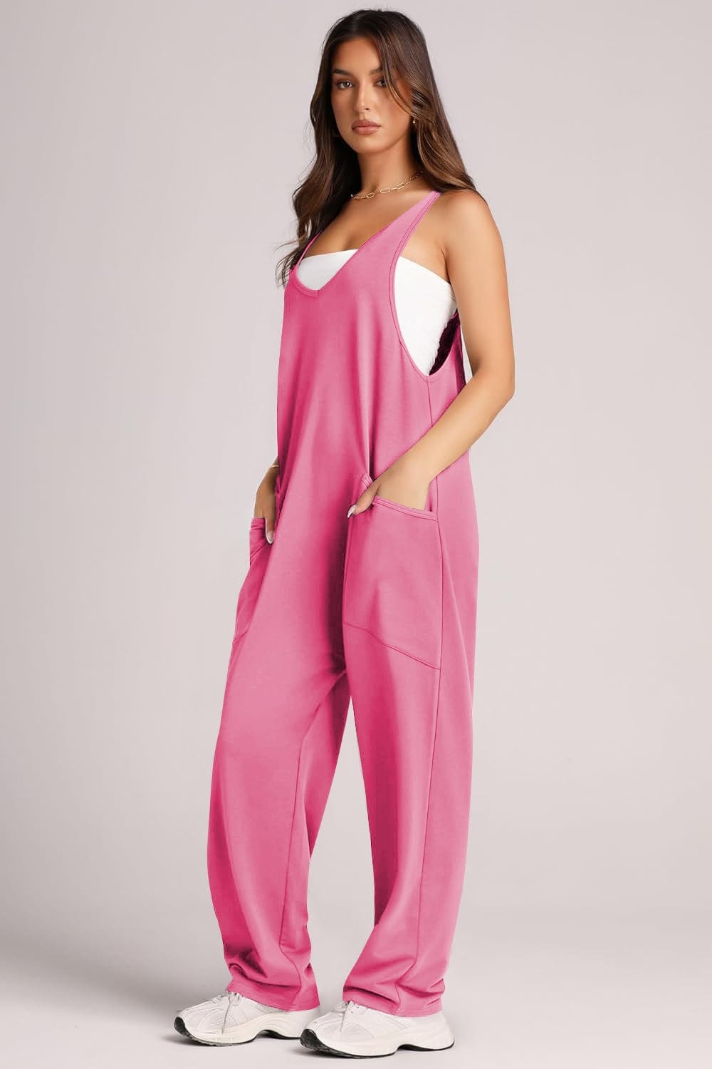 Trendsi Fall Wide Strap Jumpsuit with Pockets Wide Strap Jumpsuit with Pockets