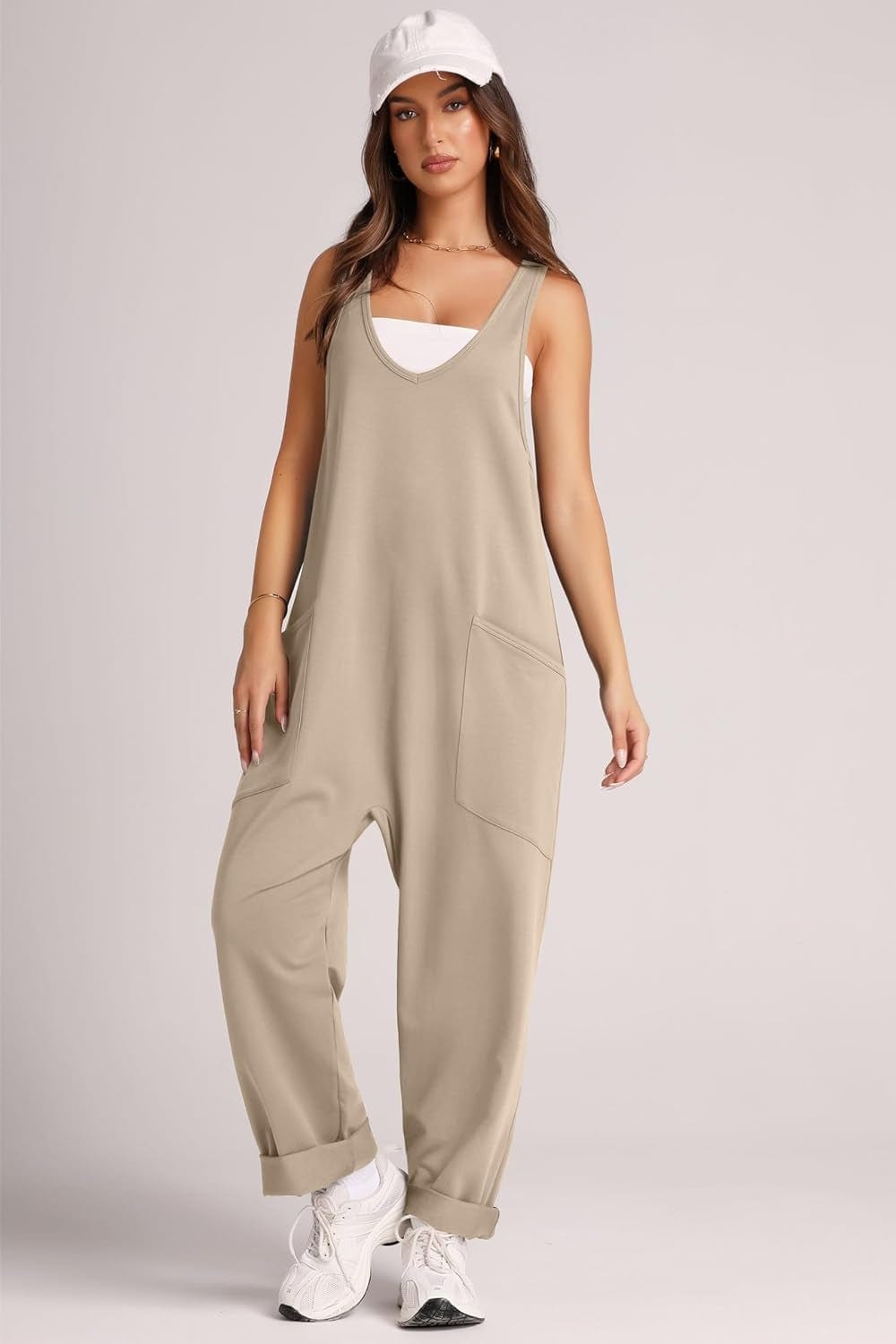 Trendsi Fall Wide Strap Jumpsuit with Pockets Wide Strap Jumpsuit with Pockets