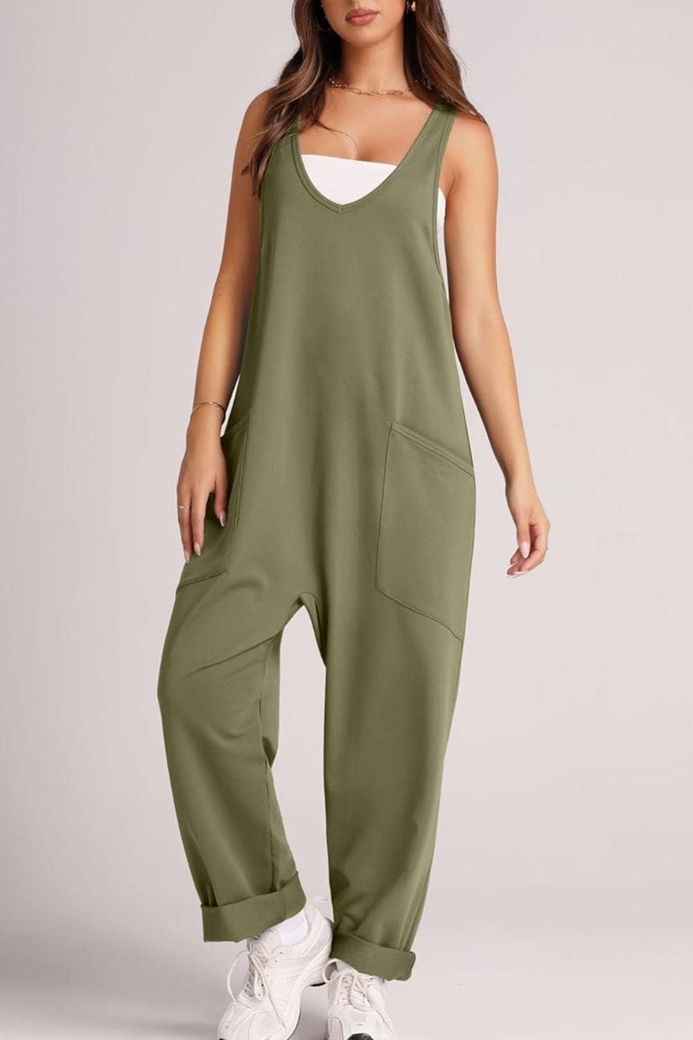 Trendsi Fall Wide Strap Jumpsuit with Pockets Wide Strap Jumpsuit with Pockets