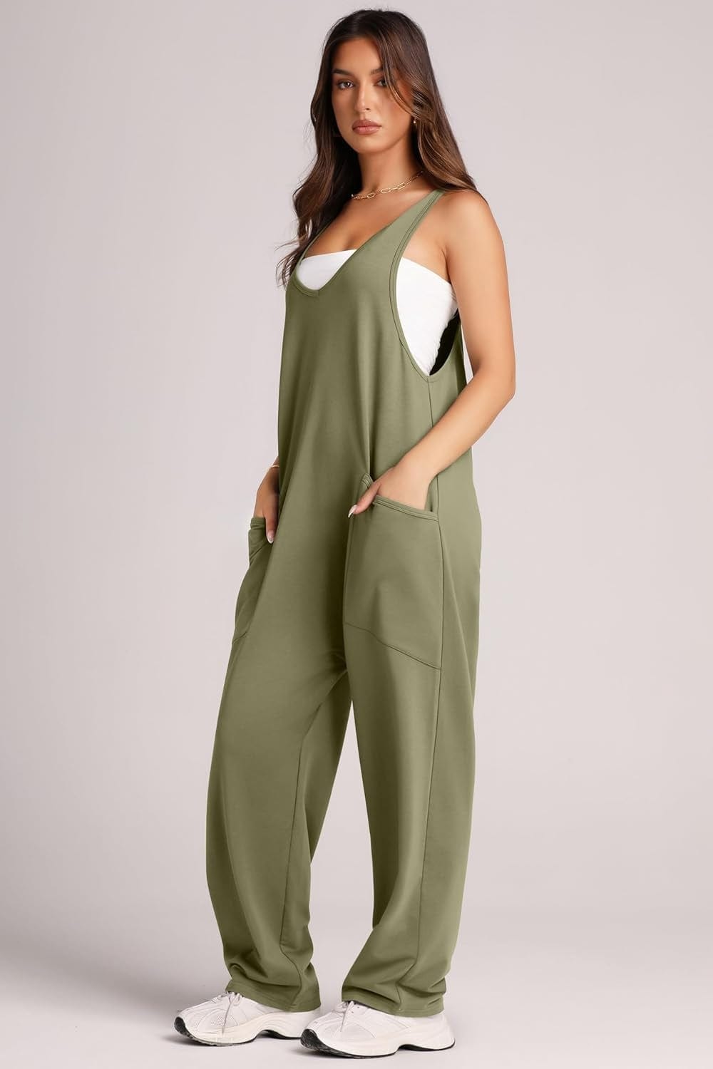 Trendsi Fall Wide Strap Jumpsuit with Pockets Wide Strap Jumpsuit with Pockets
