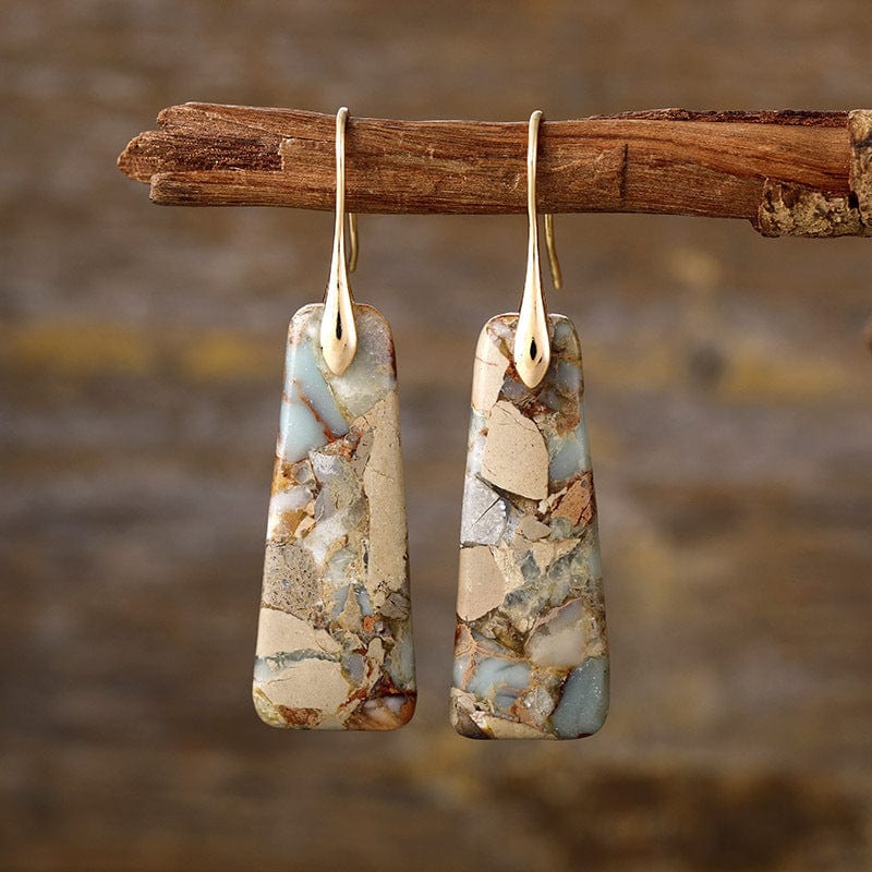 Trendsi Fall Yellow/Gold / One Size Copper Natural Stone Earrings Copper Natural Stone Earrings