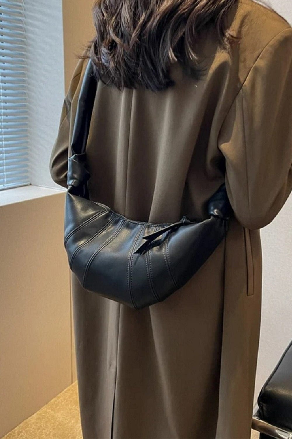 Trendsi Fall Zenana Vegan Leather Croissant Crossbody Bag Zenana Vegan Leather Croissant Crossbody Bag