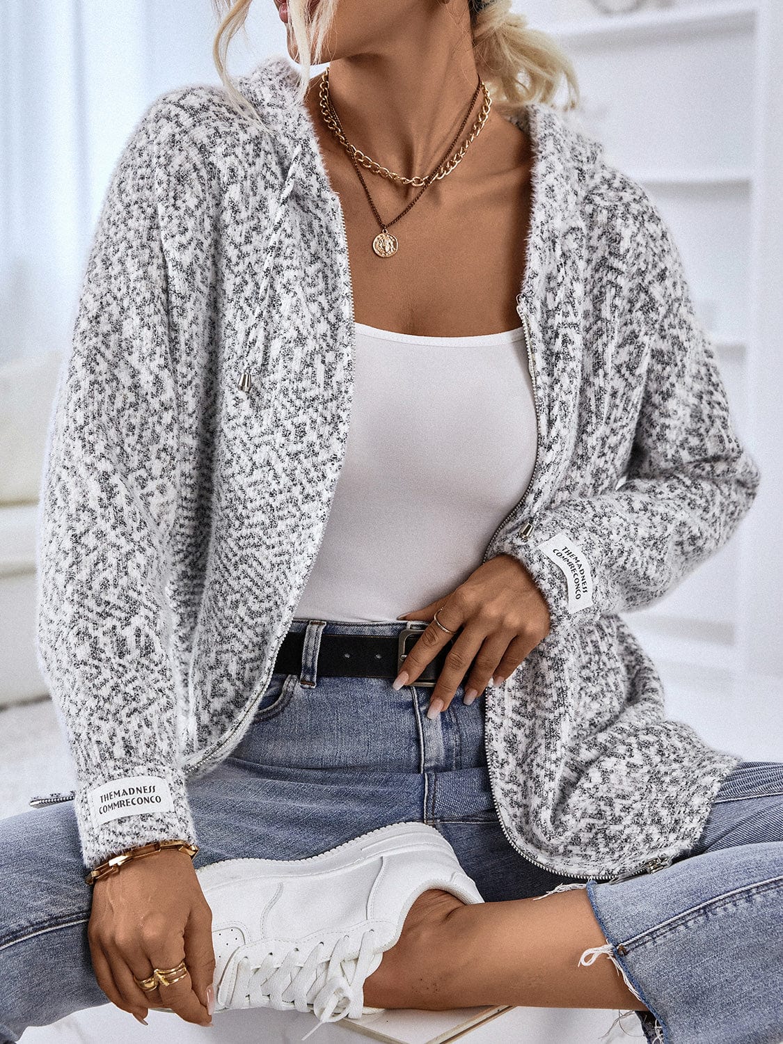 Trendsi Fall Zip-Up Hooded Sweater Zip-Up Hooded Sweater