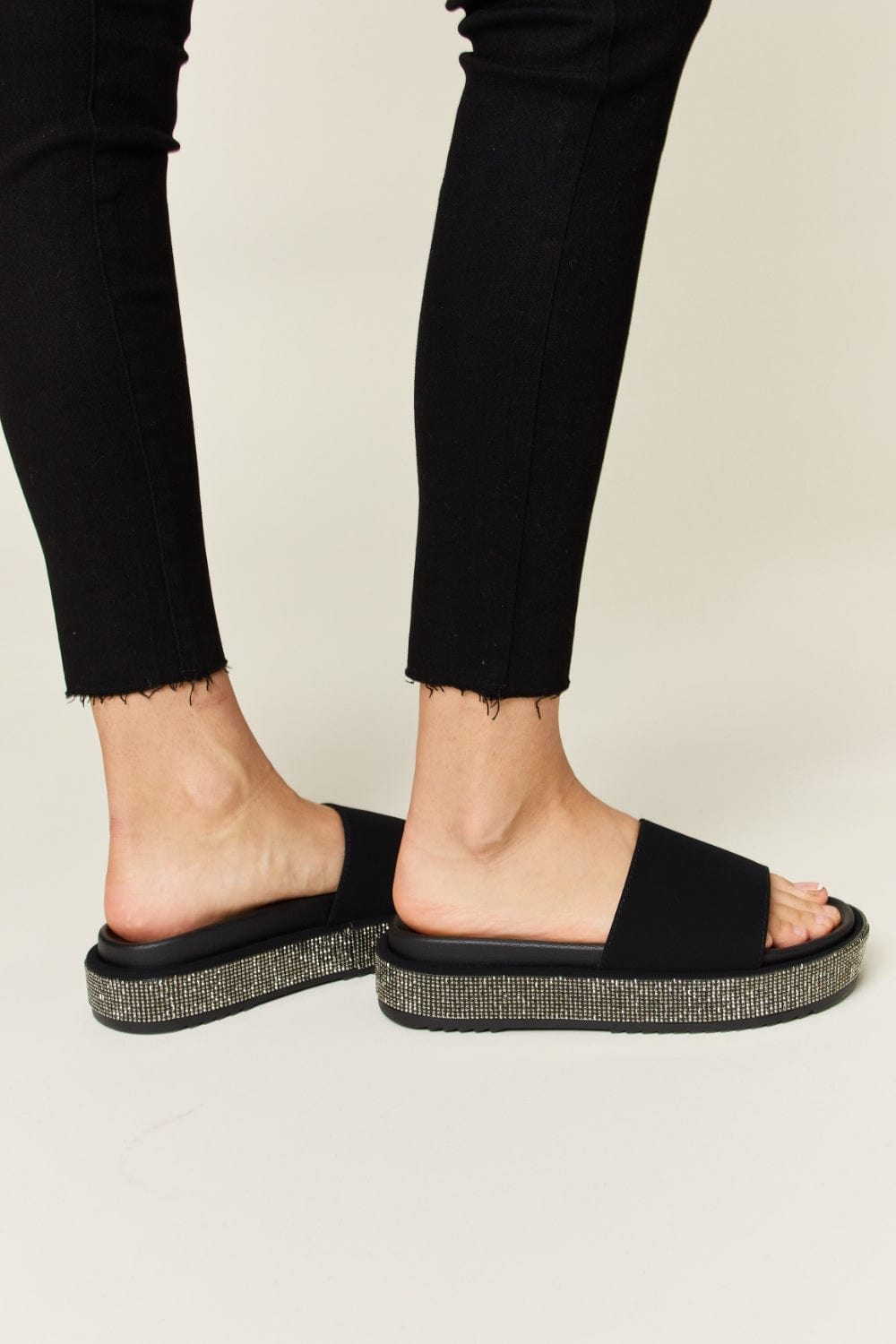 Trendsi Forever Link Open Toe Rhinestone Platform Sandals Forever Link Open Toe Rhinestone Platform Sandals