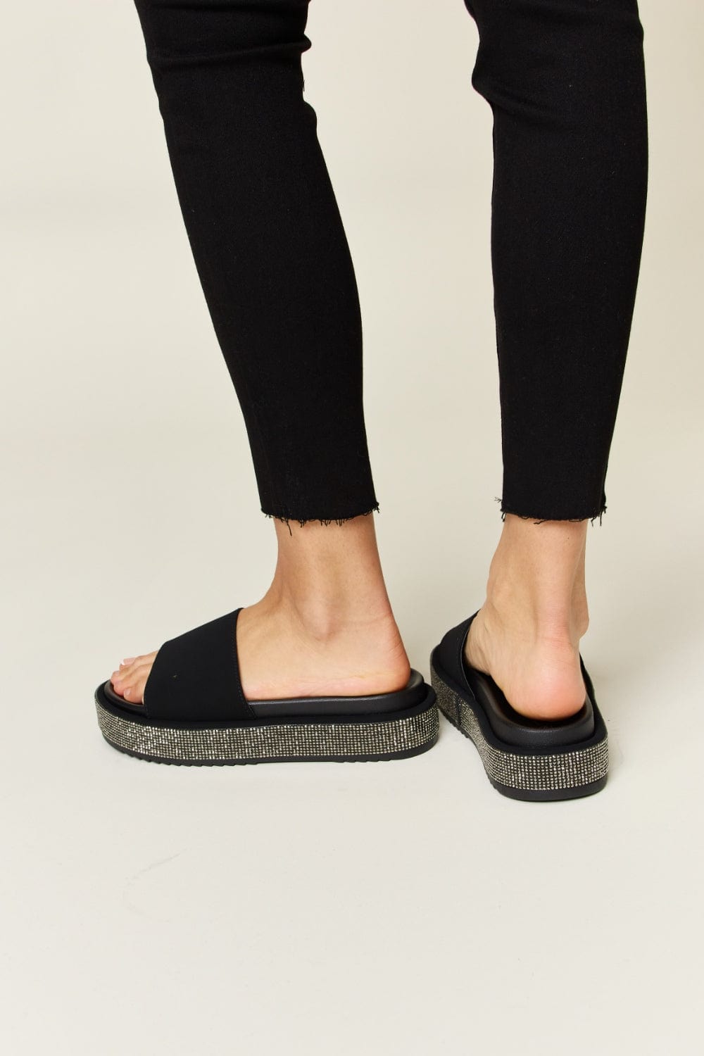 Trendsi Forever Link Open Toe Rhinestone Platform Sandals Forever Link Open Toe Rhinestone Platform Sandals